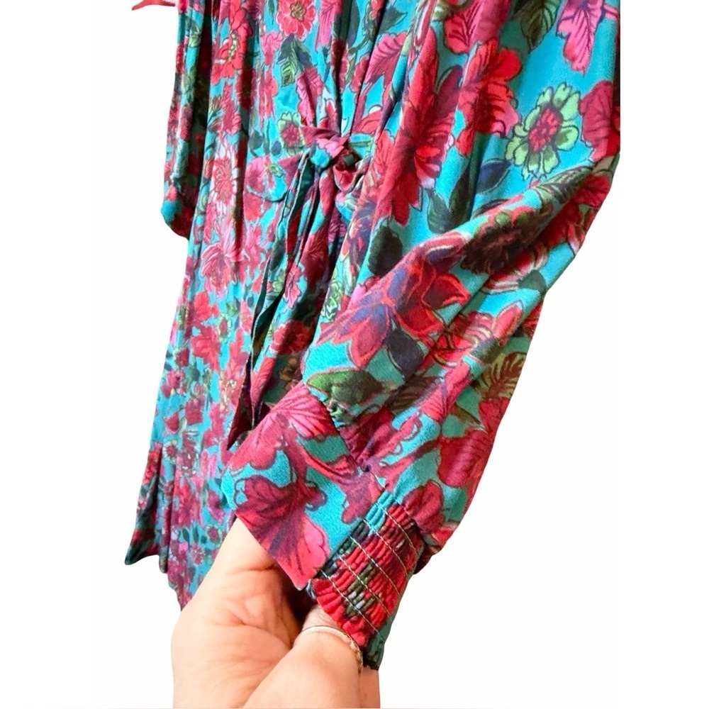 Talbots Petite Romantic Floral Side-Tie Midi Dress | 12P 🌸 - Picture 7 of 16